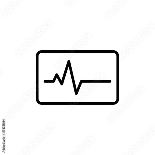 Simple black line drawing of a heart rate monitor display.