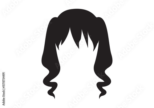 A collection of women's hairstyles of various forms. Wigs for creating different images
women wigs hairstyle silhouette vector illustration design