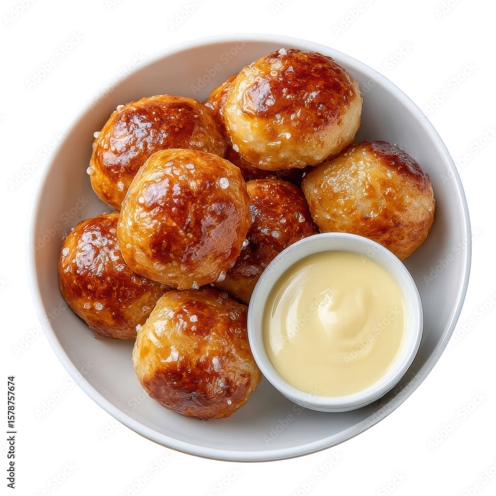Warm Soft Pretzel Bites Served with a Side of Cheese Dipping Sauce for a Delicious Snack Experience Warm Soft Pretzel Bites Served with a Side of Cheese Dipping Sauce for a Delicious Snack Experience