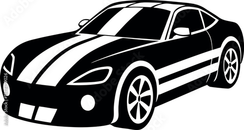 black sports car isolated on white