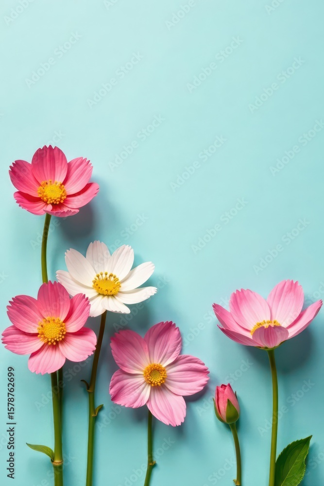 Naklejka premium Delicate forget-me-nots arranged on a sympathy card background , design element, background image, remembrance card