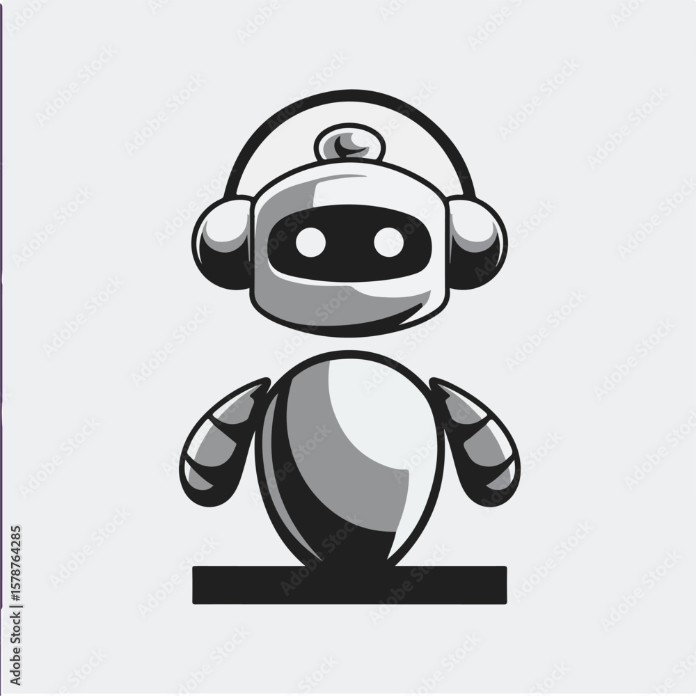 Fototapeta premium Robot black and white Art & Illustration
