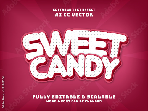 Sweet Candy Text Effect. pink vector