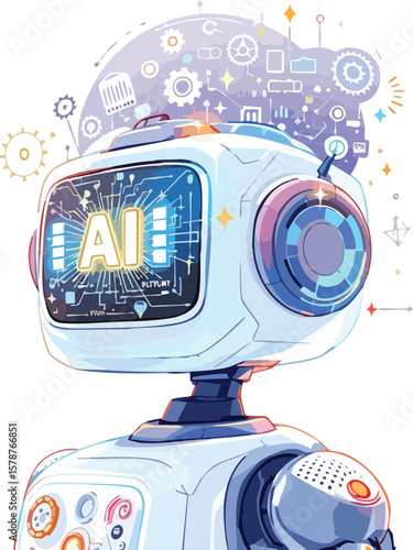 Futuristic ai robot portrait representing artificial intelligence and technological innovation concepts.