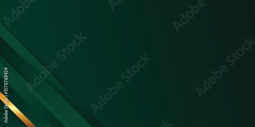 Modern luxury green and gold premium frame border with copy space for business background