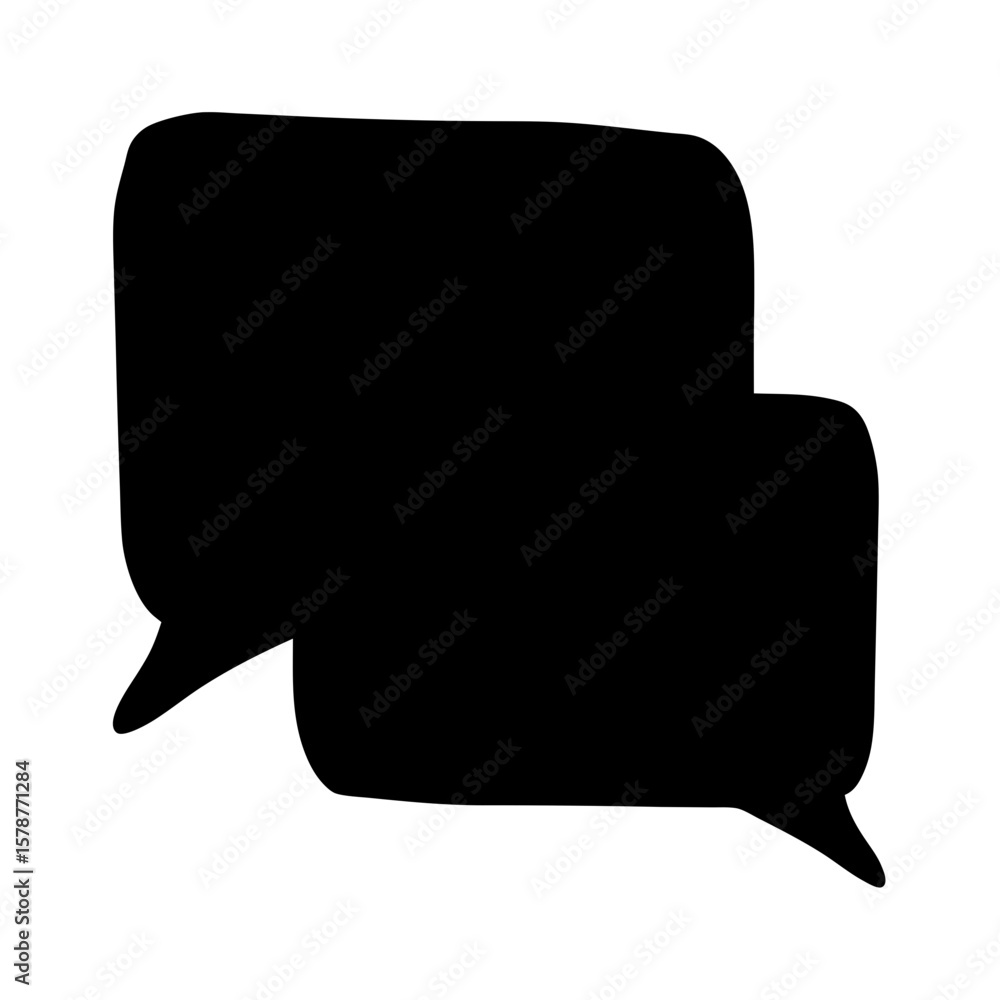 Fototapeta premium Black speech bubbles illustrate a discussion or conversation between two people