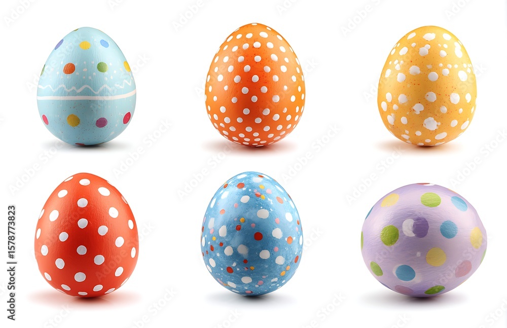 Fototapeta premium Colorful Easter eggs isolated on a white background