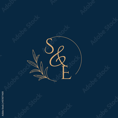 SE Initial Wedding Monogram Logo with Minimalistic Style