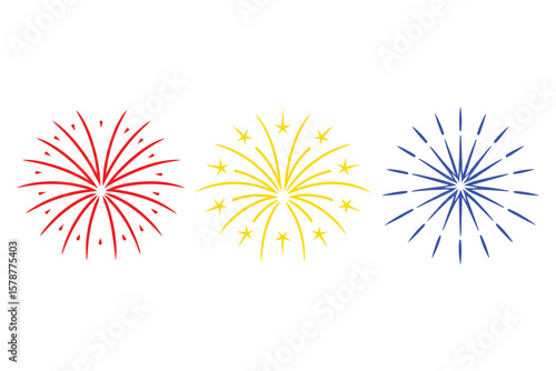 Fire Works Celebration icon vector silhouette Illustration