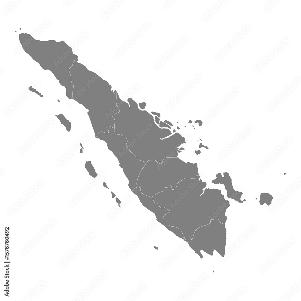 Ταπετσαρία High Quality map of Sumatra is a island of Indonesia, with borders of the region