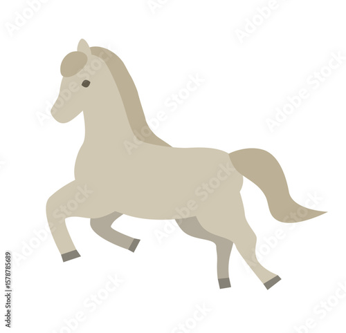 可愛い走る馬のイラスト素材