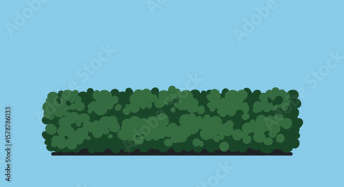 Flat Design Green Bush Illustration