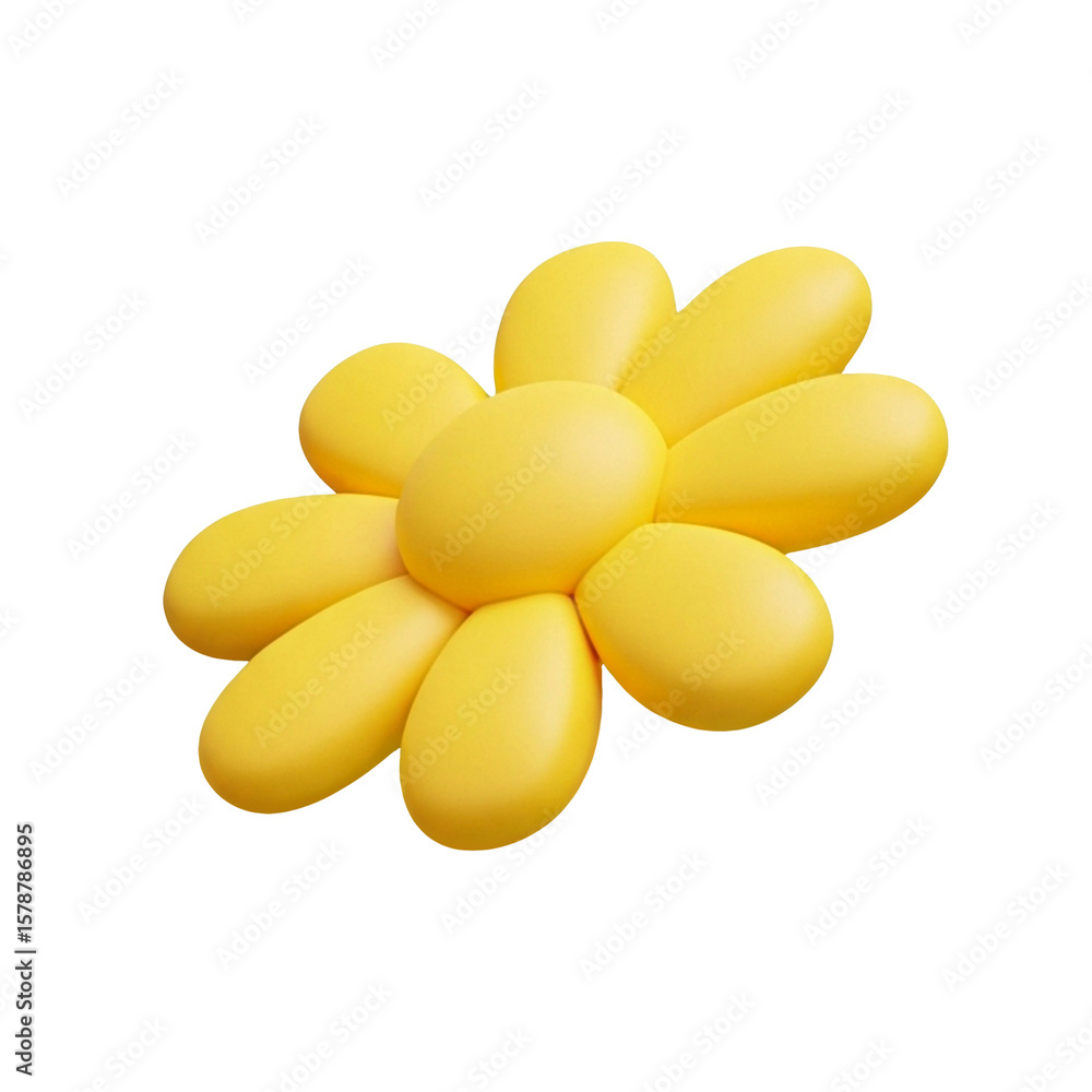 Fototapeta premium 3d illustration yellow daisy flower element
