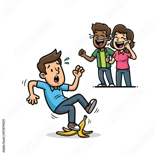 Man Slipping on Banana