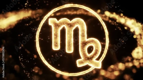 Zodiac sign Scorpio, fiery graphic