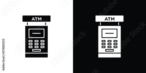 ATM machine icon simple illustration in flat design