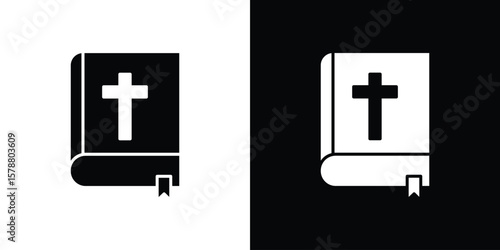 Bible icon simple illustration in flat design