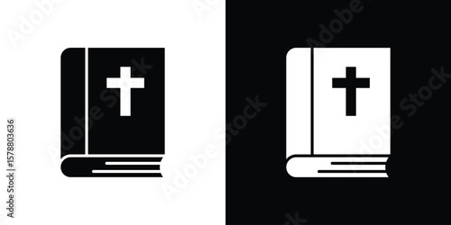 Bible icon simple illustration in flat design