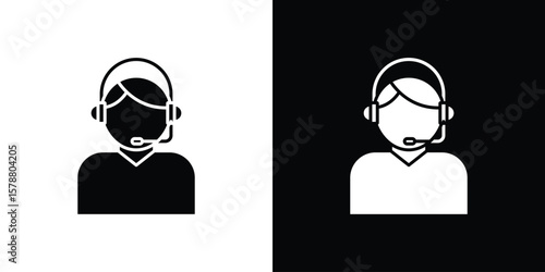 Callcenter icon simple illustration in flat design