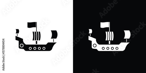 Caravel icon simple illustration in flat design