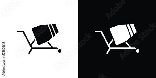 Cement mixer icon simple illustration in flat design