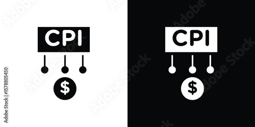Consumer prices index icon simple illustration in flat design
