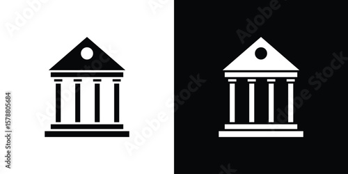 Courthouse icon simple illustration in flat design