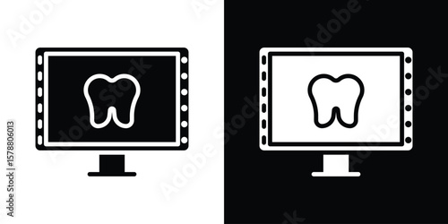 Dental X ray icon simple illustration in flat design