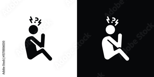 Depression icon simple illustration in flat design