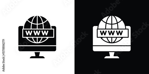 Domain icon simple illustration in flat design