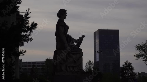 A close-angle shot captures Soviet architecture and city life in 1955, showcasing the era's urban landscape and atmosphere.