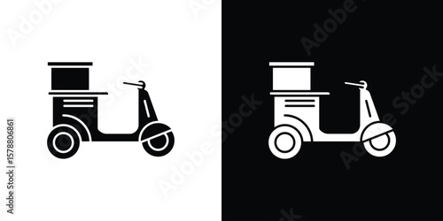 Food delivery icon simple illustration in flat design