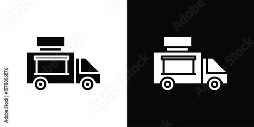 Food truck icon simple illustration in flat design