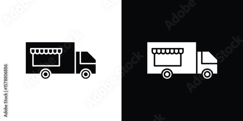 Food truck icon simple illustration in flat design