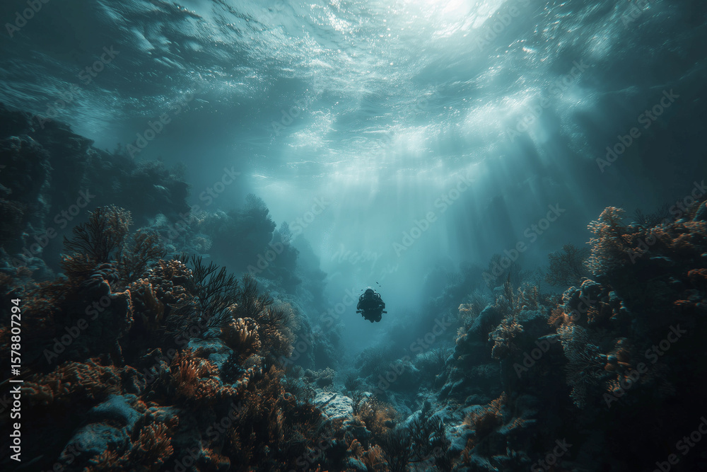 Fototapeta premium underwater scene with coral reef