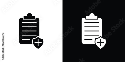 Health insurance icon simple illustration in flat design