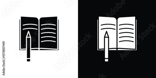 Homework icon simple illustration in flat design