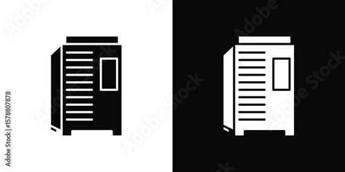 Infrared heat cabin icon simple illustration in flat design