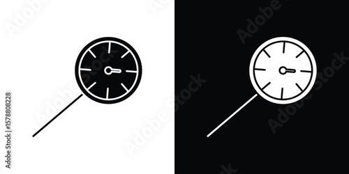 Kitchen thermometer icon simple illustration in flat design