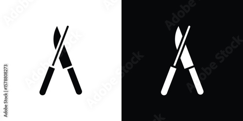 Knife sharpener icon simple illustration in flat design