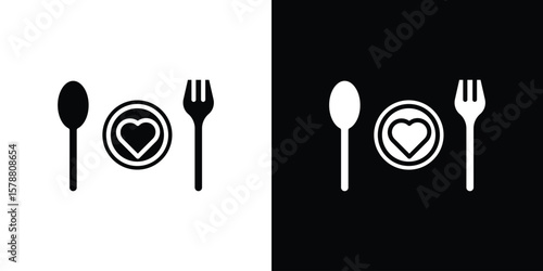 Love Plate icon simple illustration in flat design