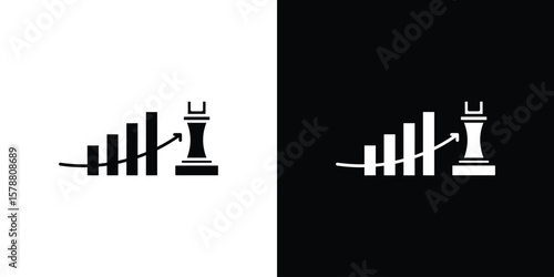 Marketing strategy icon simple illustration in flat design