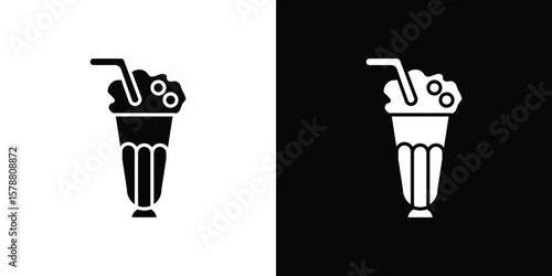Milkshake icon simple illustration in flat design