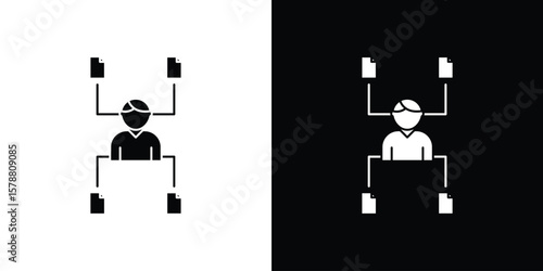 Multitask icon simple illustration in flat design