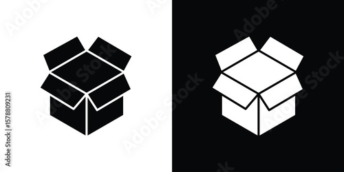 Open box icon simple illustration in flat design