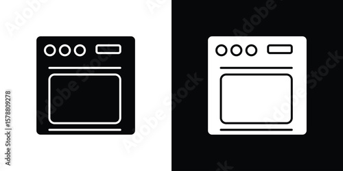 Oven icon simple illustration in flat design