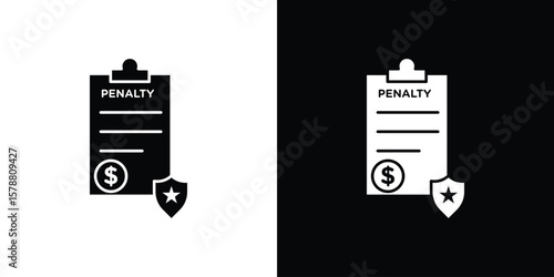 Penalty icon simple illustration in flat design