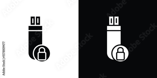 Pendrive icon simple illustration in flat design