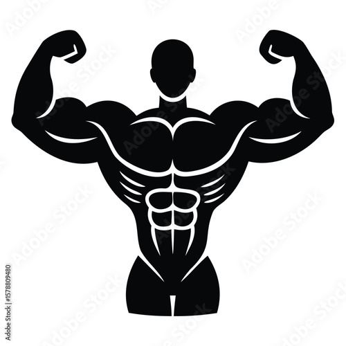 Bodybuilder Silhouette Illustration