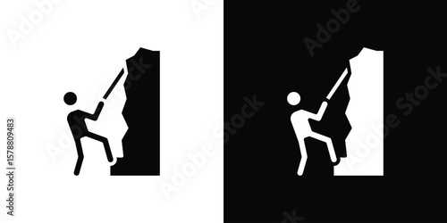 People Climbing icon simple illustration in flat design
